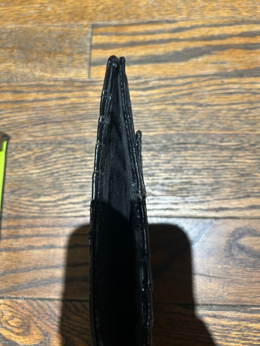 Black Croc-Embossed Snap Tab Wallet - Picture 3 of 7